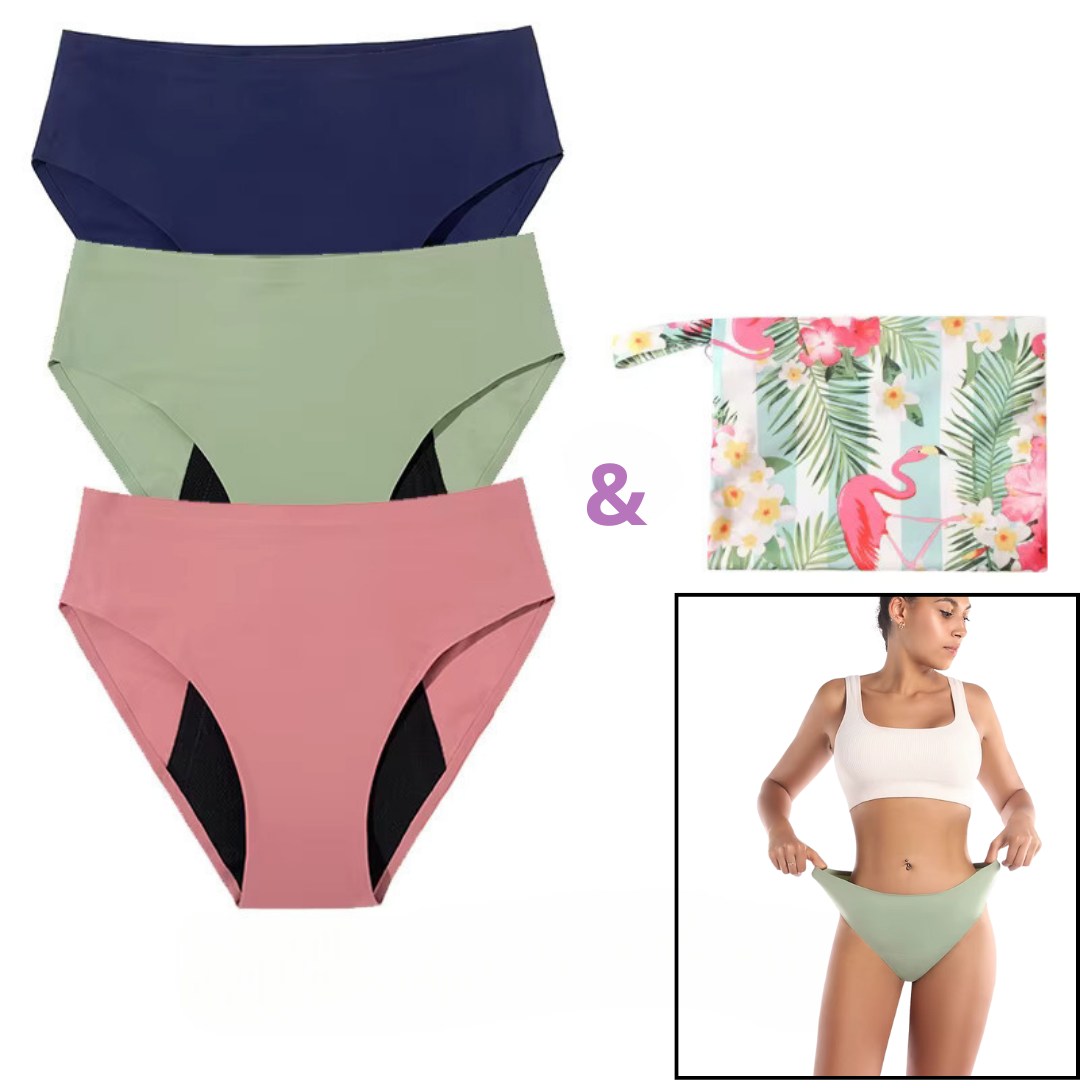 Bundle "Safe Days" - Lot de 3 Culottes Menstruelles + Sac