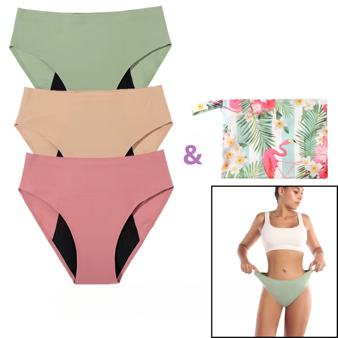 Bundle "Safe Days" - Lot de 3 Culottes Menstruelles + Sac