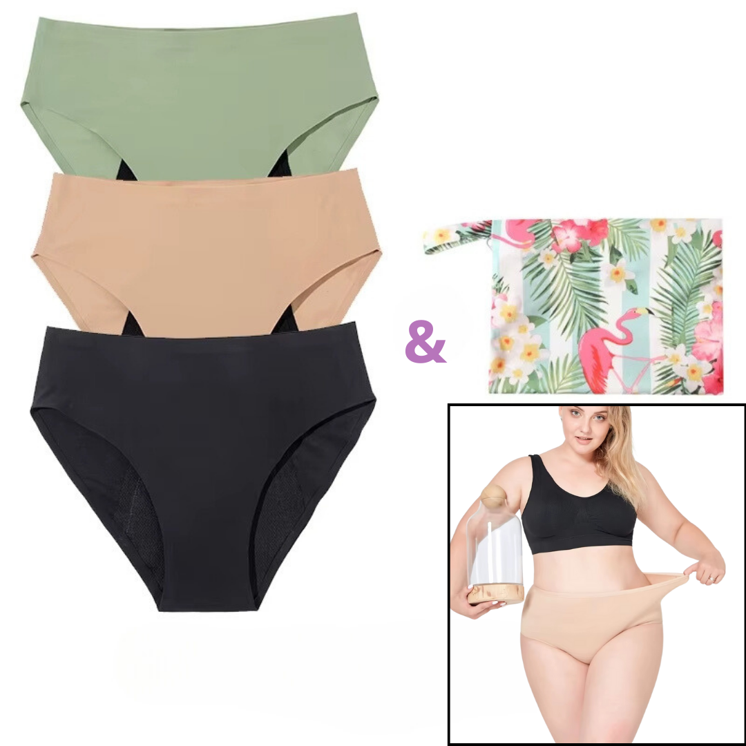 Bundle "Safe Days" - Lot de 3 Culottes Menstruelles + Sac