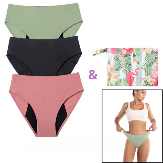 Bundle "Safe Days" - Lot de 3 Culottes Menstruelles + Sac