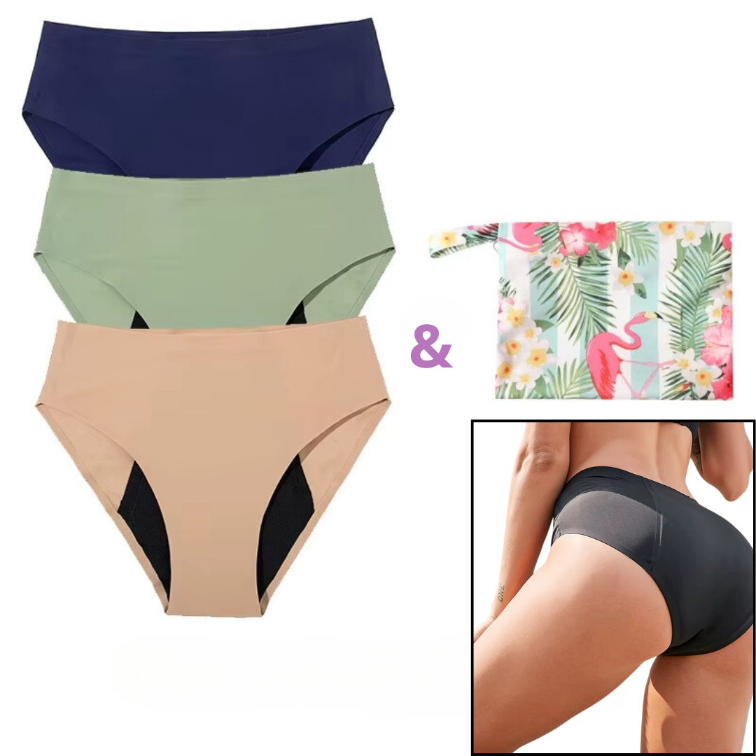 Bundle "Safe Days" - Lot de 3 Culottes Menstruelles + Sac