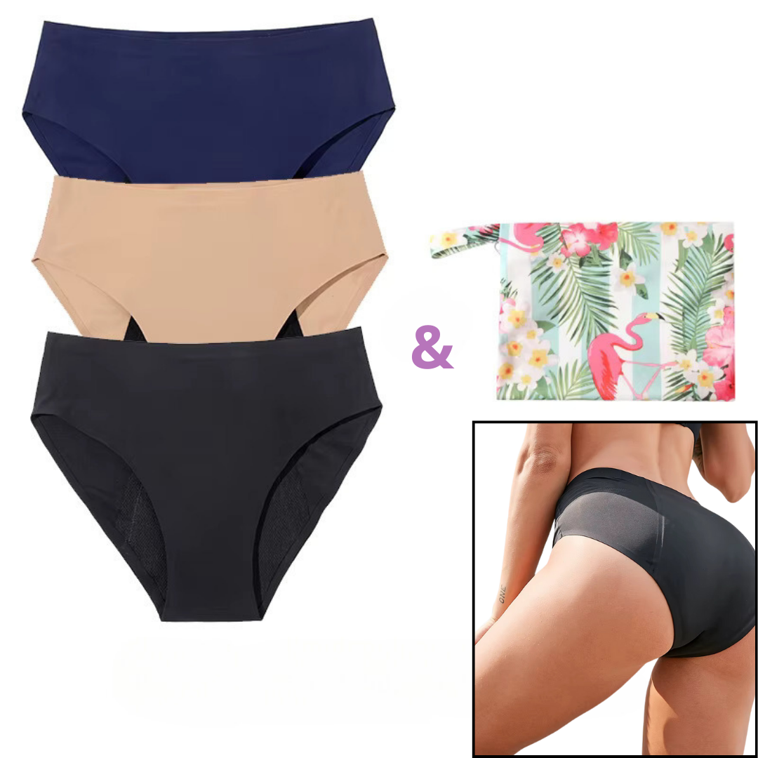 Bundle "Safe Days" - Lot de 3 Culottes Menstruelles + Sac